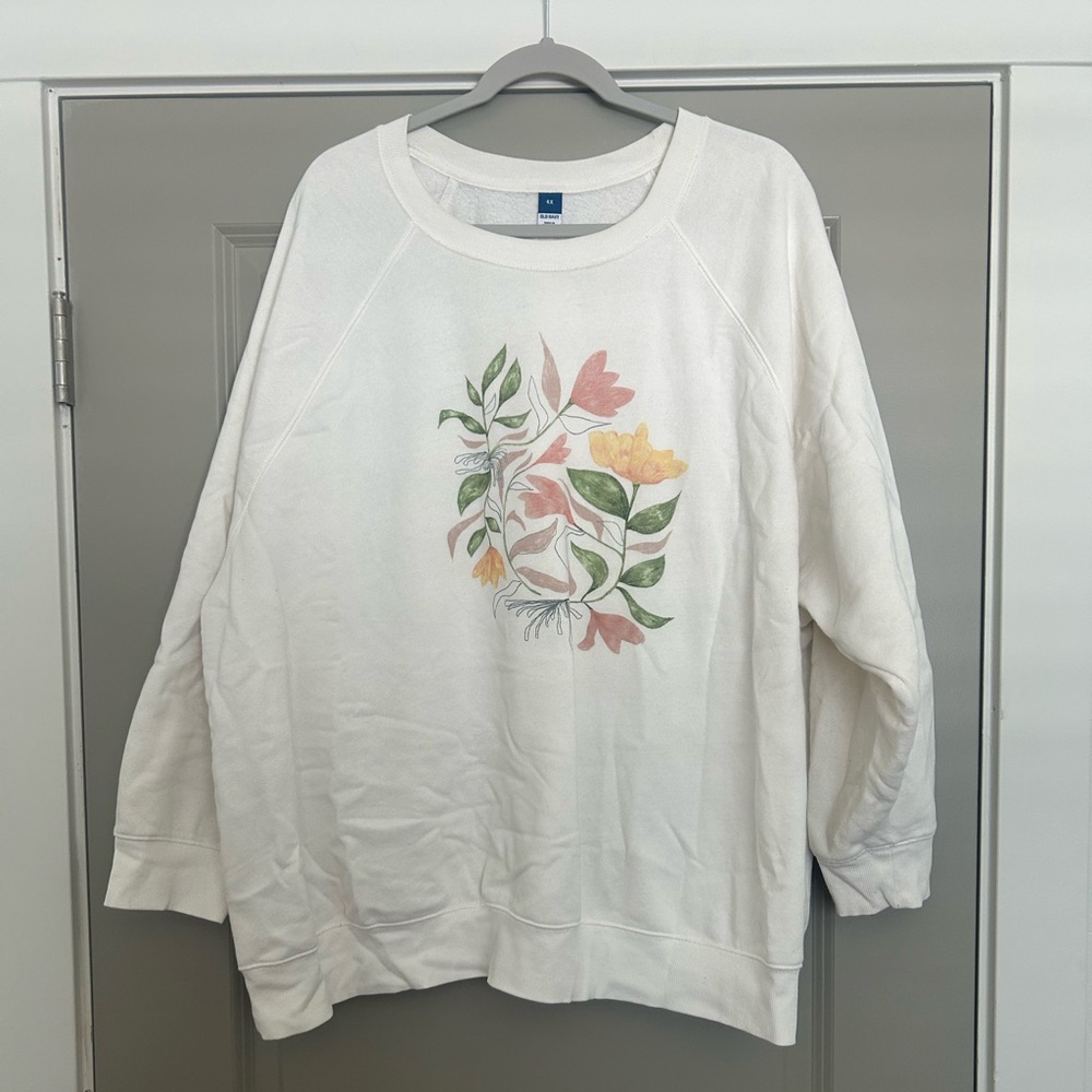 Floral Print White Old Navy Sweatshirt